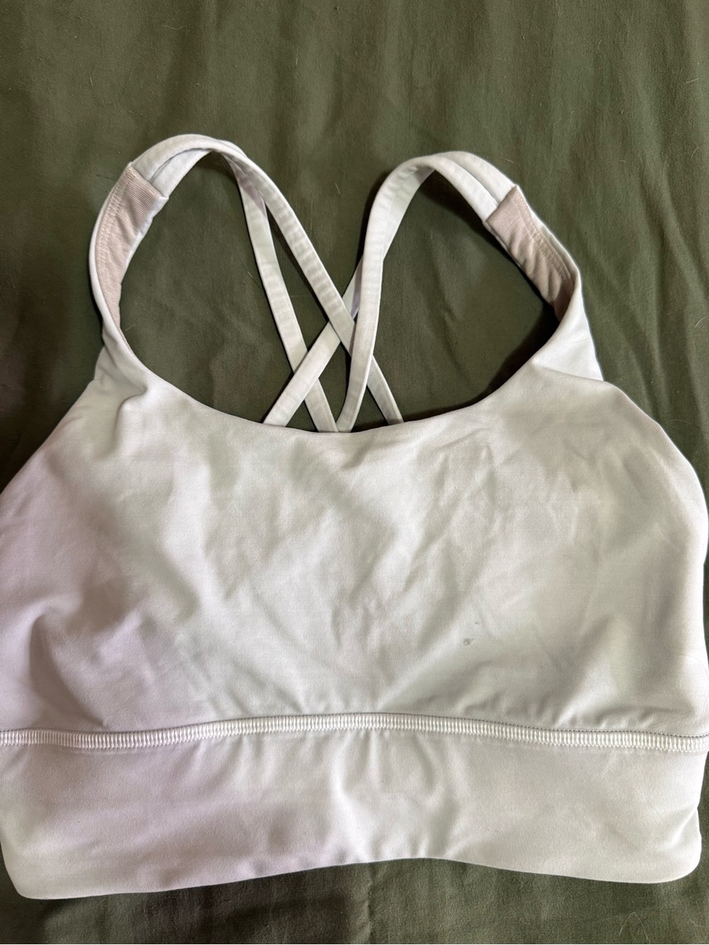 White Lulu Lemon Strappy Sports Bra